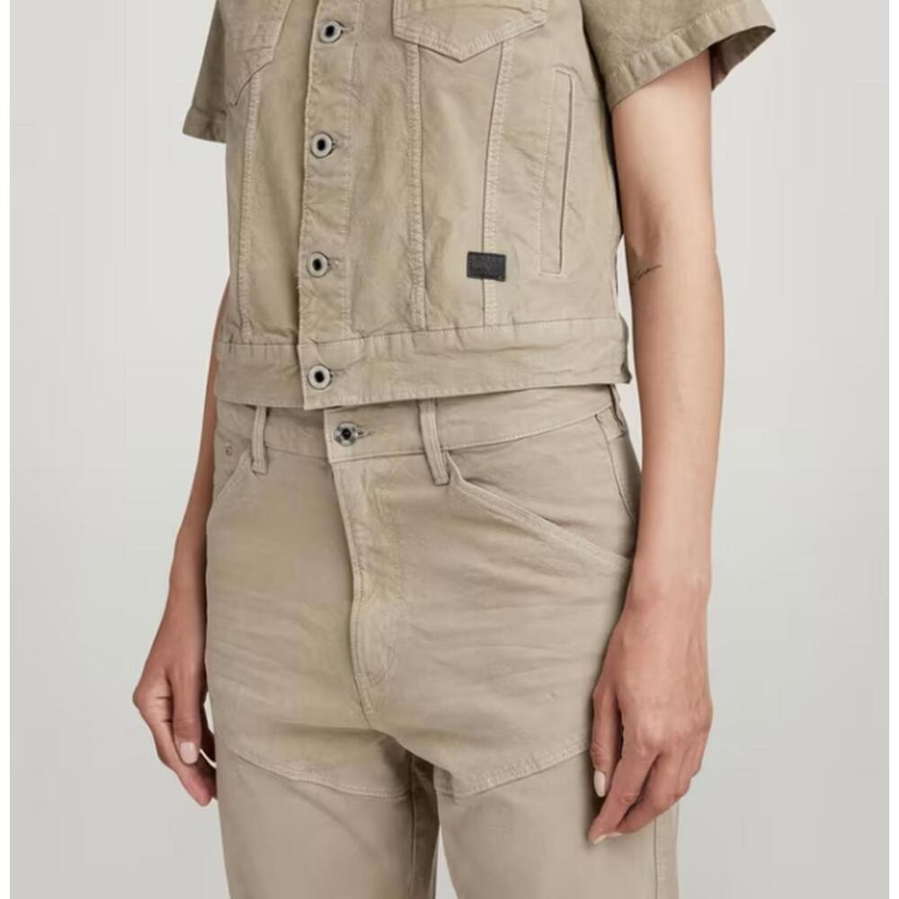 NWT G-Star RAW Arc Jacket Women’s Short Sleeve Stretch Canvas Beige - Size XS - Picture 9 of 10